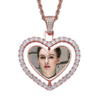 DIY Heart-Shaped Rotatable Double-Sided Photo Frame Pendant