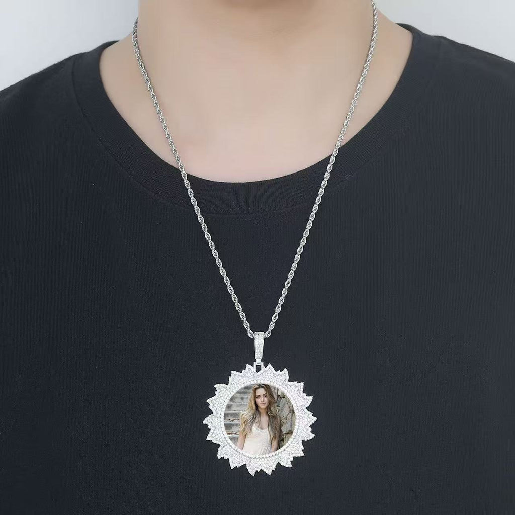Memory Photo & Flower Locket Pendant