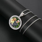 Rotatable Double-Sided Round Photo Locket Pendant — A Cherished Keepsake