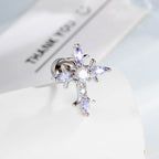 Sterling Silver Floral Cross Bullet Back Earring¡¾A pair of earrings¡¿
