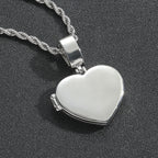 Hip-Hop Style Photo Frame Pendant — Trendy Small Flip-Open Heart-Shaped Photo Locket