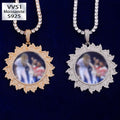 Moissanite Sunflower Custom Photo Pendant