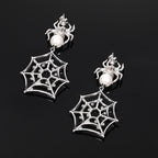 Hip-Hop Style S925 Silver &amp; Moissanite Quirky Spiderweb Stud Earrings – Trendy, High-End Accessory