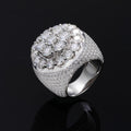 Hip-hop style men's moissanite ring—fully paved with stones, versatile and trendy.