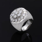 Hip-hop style men's moissanite ring—fully paved with stones, versatile and trendy.