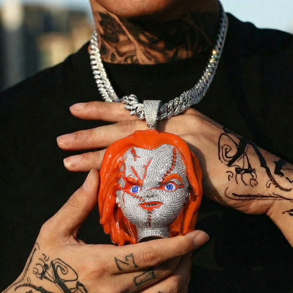 Hip Hop | Iced Out 3D Chucky Face Pendant