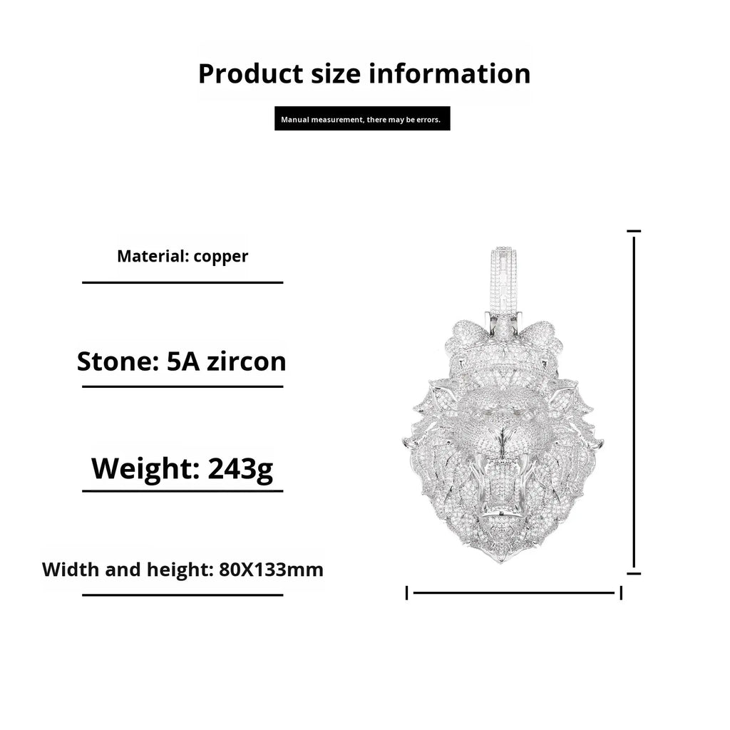 Limited to 5 pieces $299??Oversized | 135mm | Roaring Lion Head Pendant