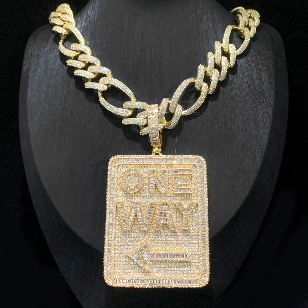 Iced Out ¡°One Way¡± Pendant