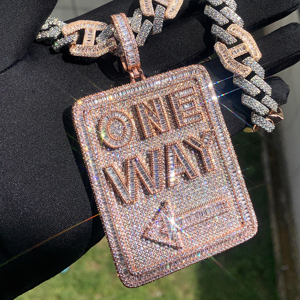 Iced Out ¡°One Way¡± Pendant