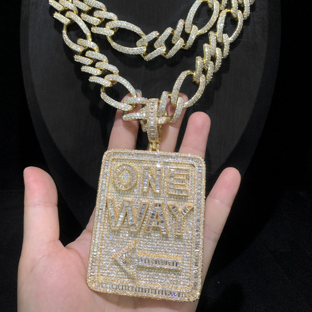 Iced Out ¡°One Way¡± Pendant