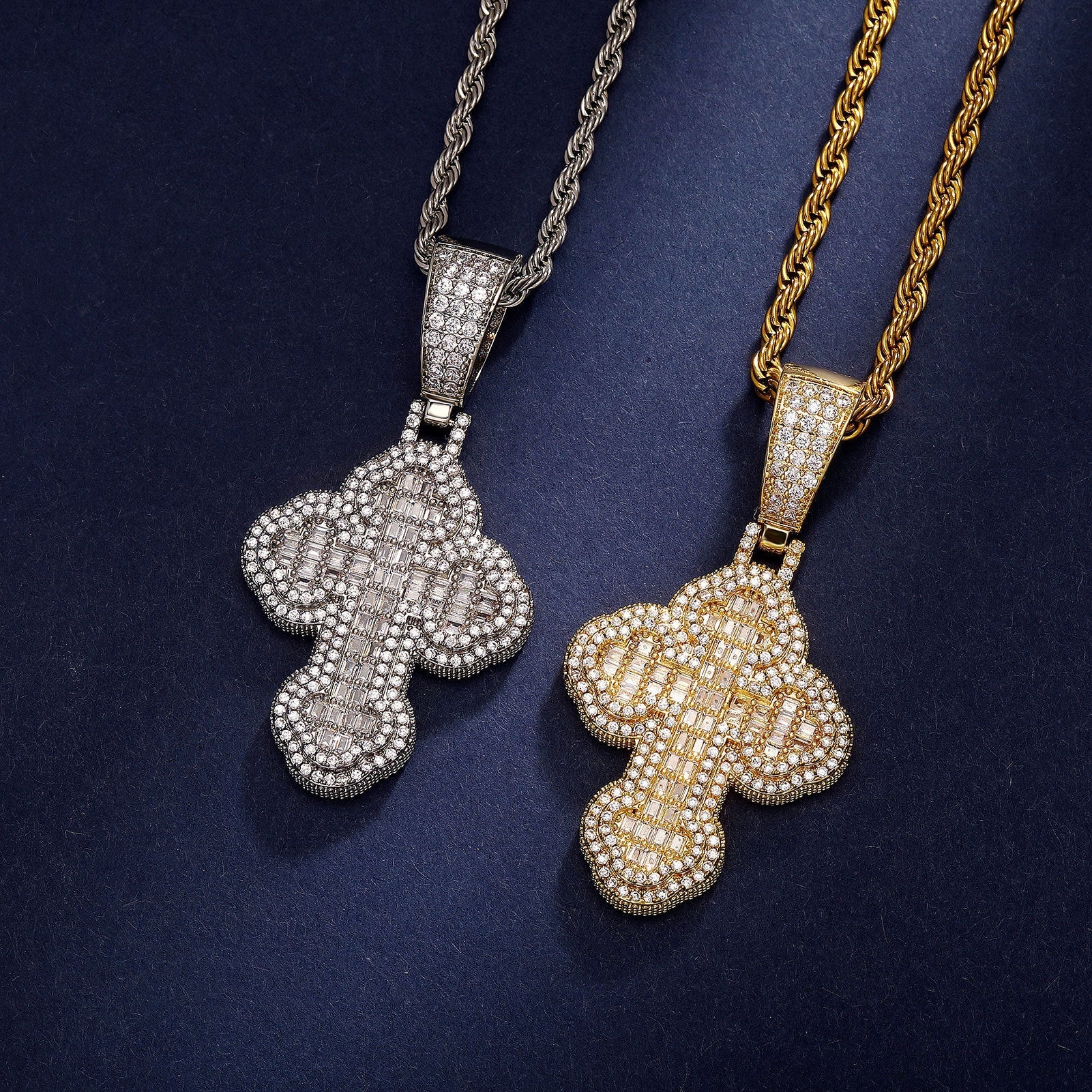 Iced Out Cross Pendant for Men Hip Hop Jewelry