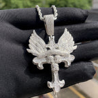 Hip Hop Iced Out Skull Cross Pendant