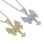 Hip Hop Iced Out Skull Cross Pendant