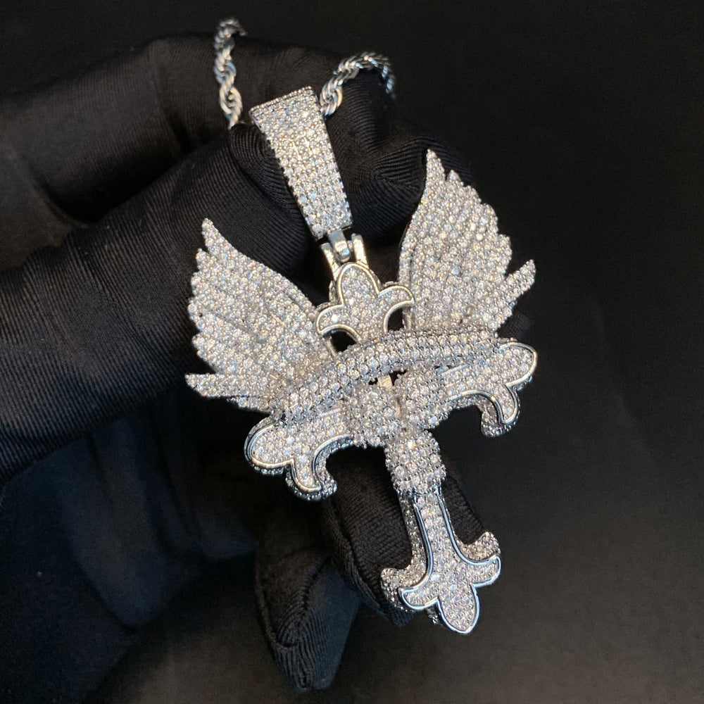 Hip Hop Iced Out Skull Cross Pendant