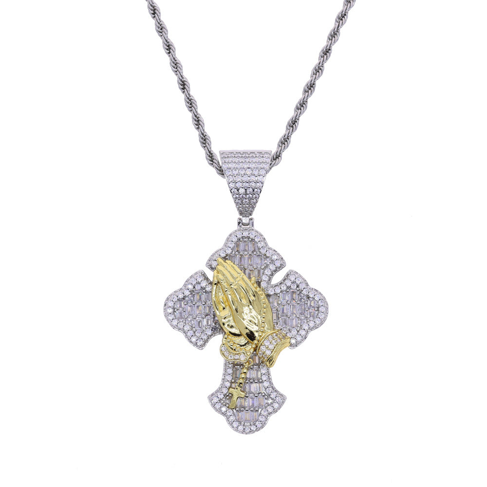 Gold Prayer Hands Pendant