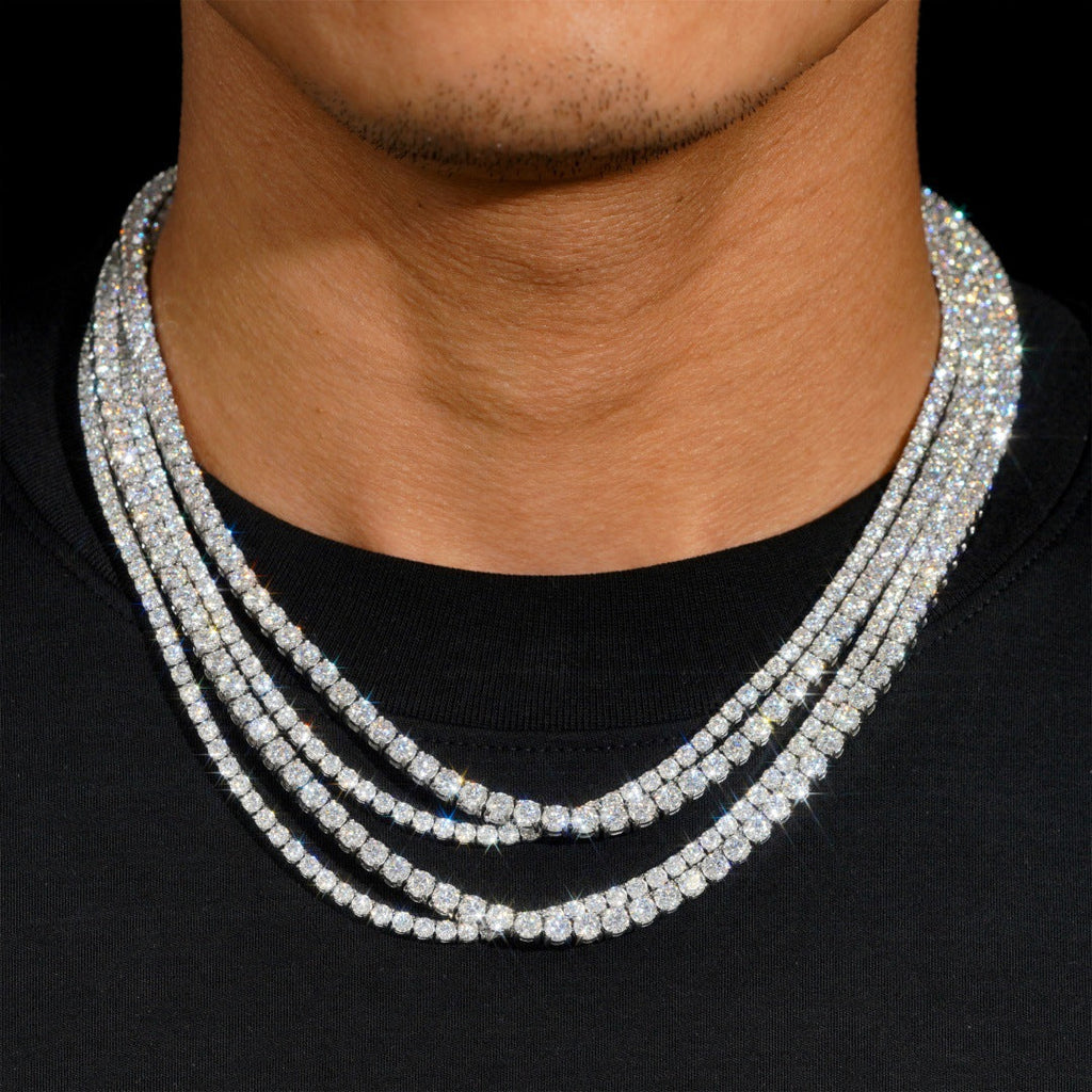 3~10mm 925 Sterling Silver Plated Tennis Chain