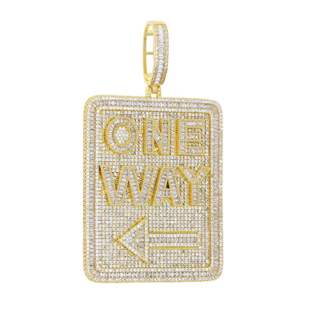 Iced Out ¡°One Way¡± Pendant