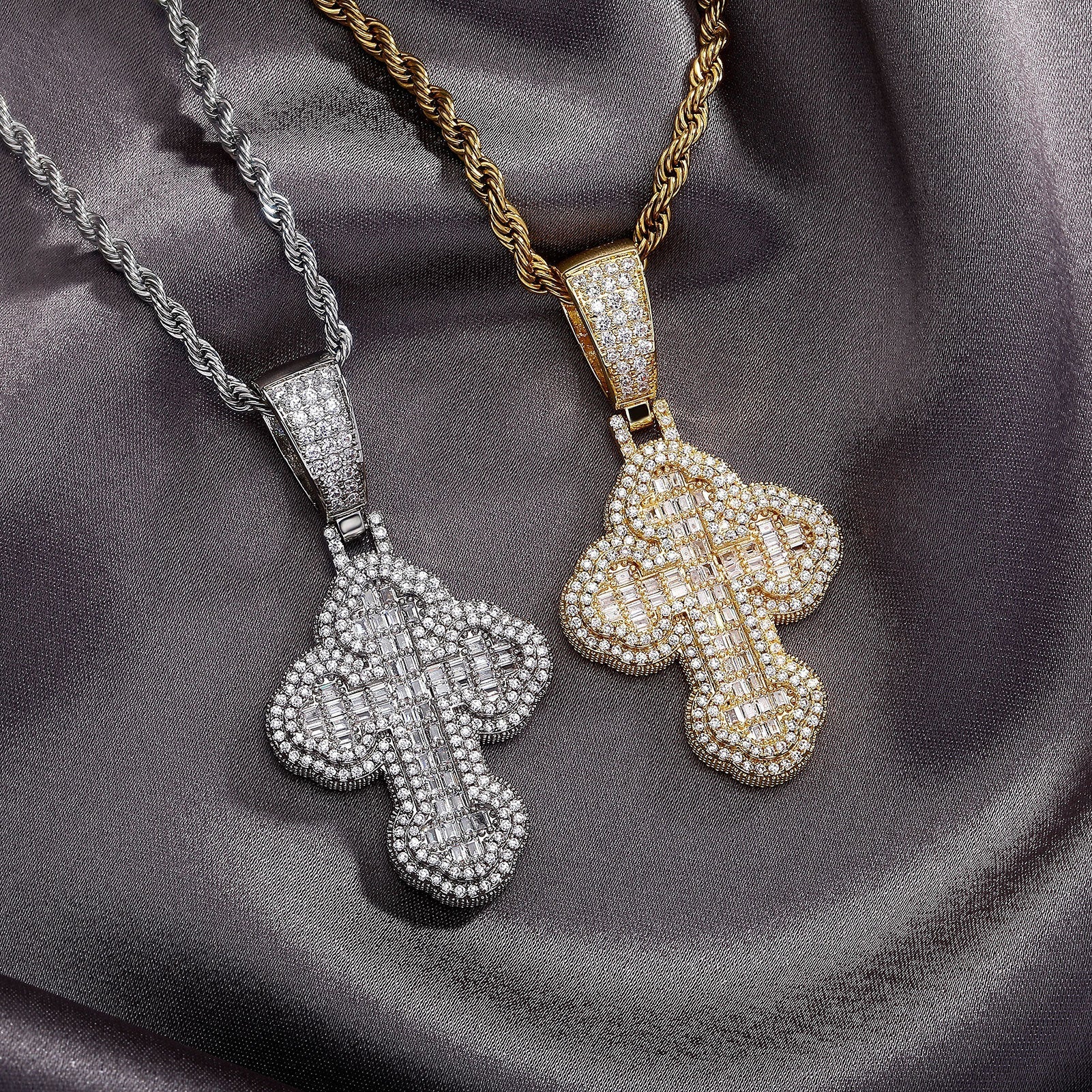 Iced Out Cross Pendant for Men Hip Hop Jewelry