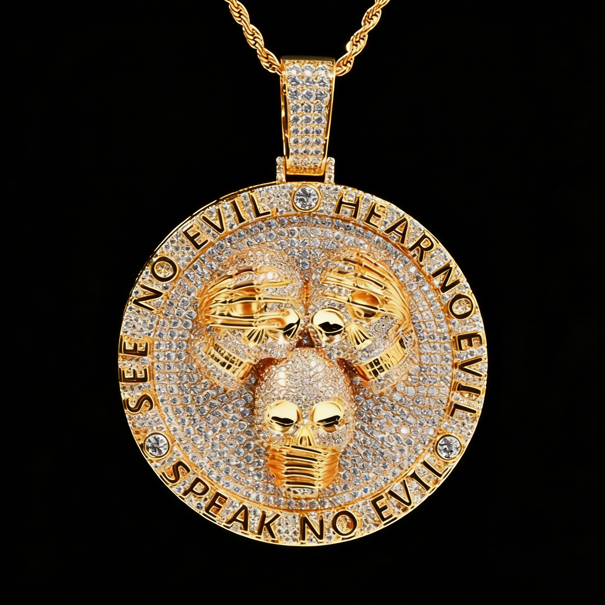 Street Style | ¡°Hear No Evil, See No Evil, Speak No Evil¡± Pendant