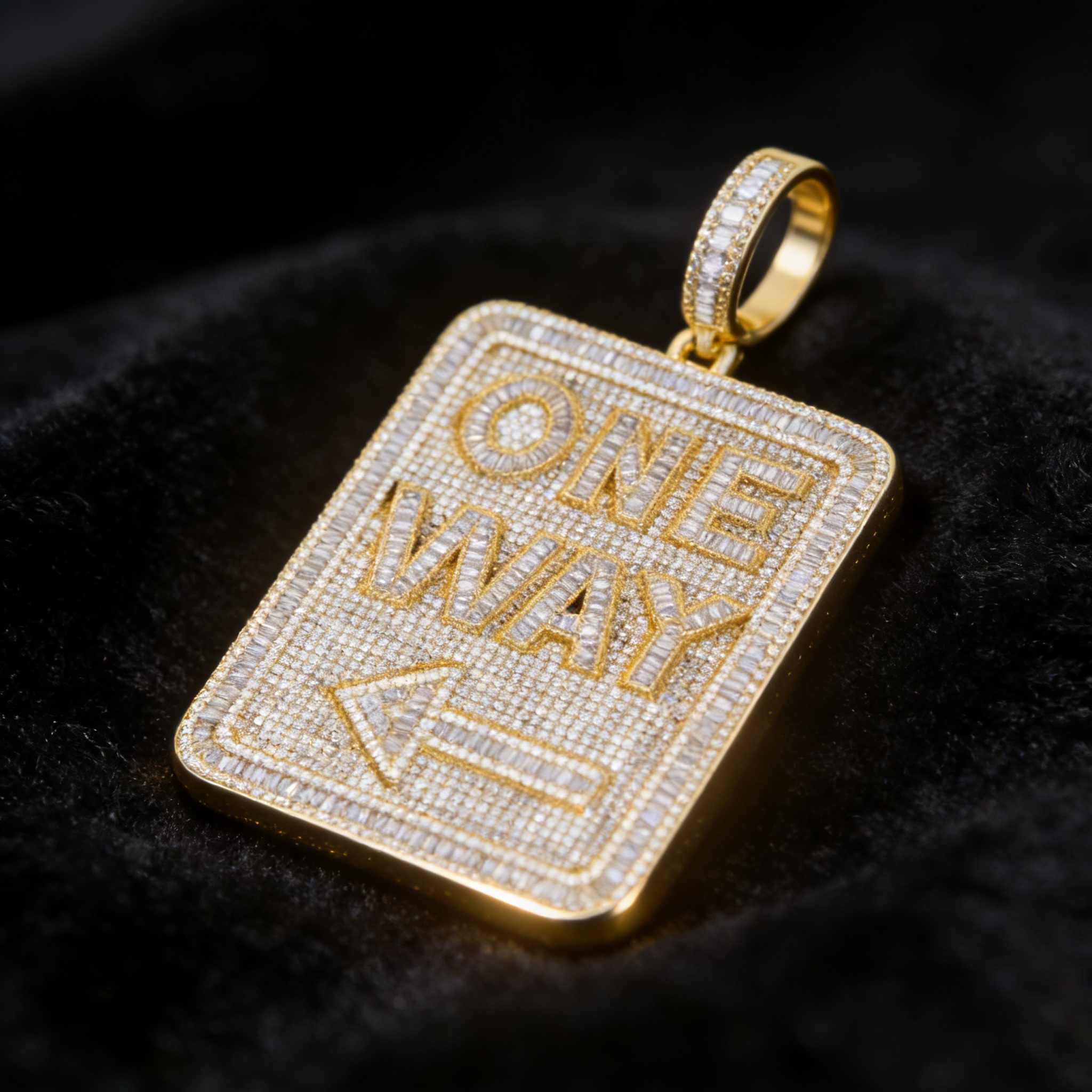 Iced Out ¡°One Way¡± Pendant