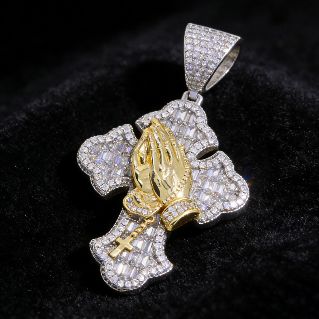 Gold Prayer Hands Pendant