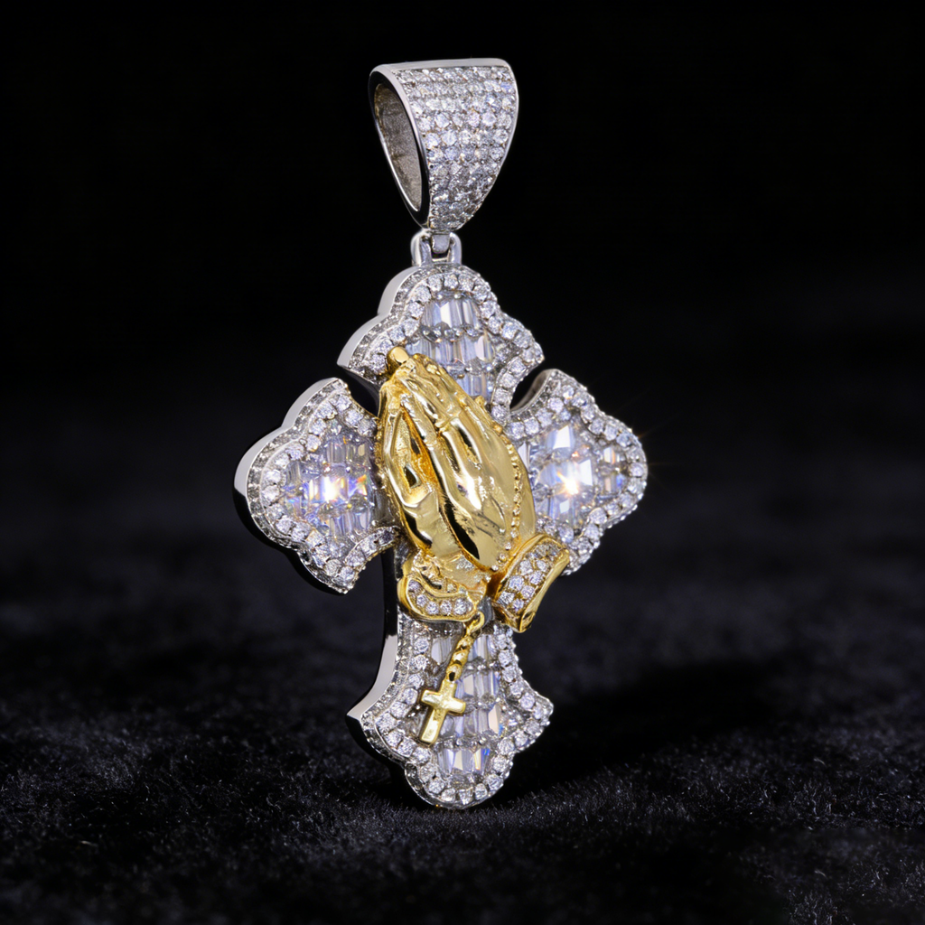 Gold Prayer Hands Pendant