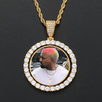 Rotatable Double-Sided Round Photo Locket Pendant — A Cherished Keepsake