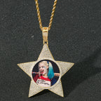 Hip-Hop Star-Shaped Photo Frame Pendant — Personalized DIY Hip-Hop Style Creative Photo Jewelry