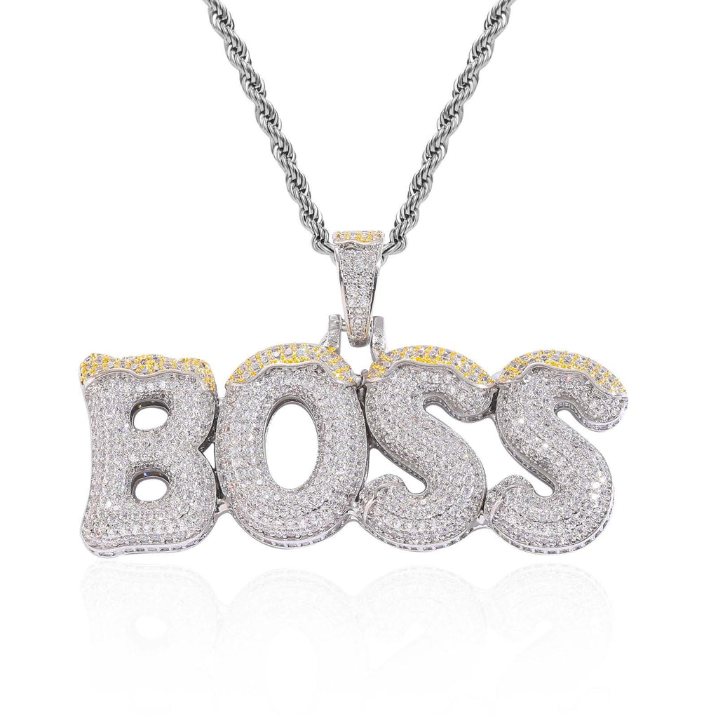 Hip-Hop Custom Spliced Christmas Letter Pendant — Two-Tone Zircon DIY English Initials — Personalized Customization