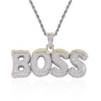 Hip-Hop Custom Spliced Christmas Letter Pendant — Two-Tone Zircon DIY English Initials — Personalized Customization