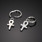 S925 Sterling Silver D-Color Moissanite Stud Earrings – Minimalist Key & Cross Design; Versatile and Elegant.