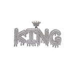 Hip-Hop Crown & Teardrop English Letter Pendant — Micro-Pave Zirconia, Trendy Brand-Style Interlocking Letter Combination