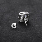 S925 Sterling Silver Square Moissanite Stud Earrings (0.5ct, 1ct, 2ct Options)