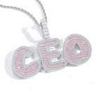 Hip-Hop Bold-Font Cubic Zirconia Custom Pendant — Letters & Numbers (Colorful) — DIY