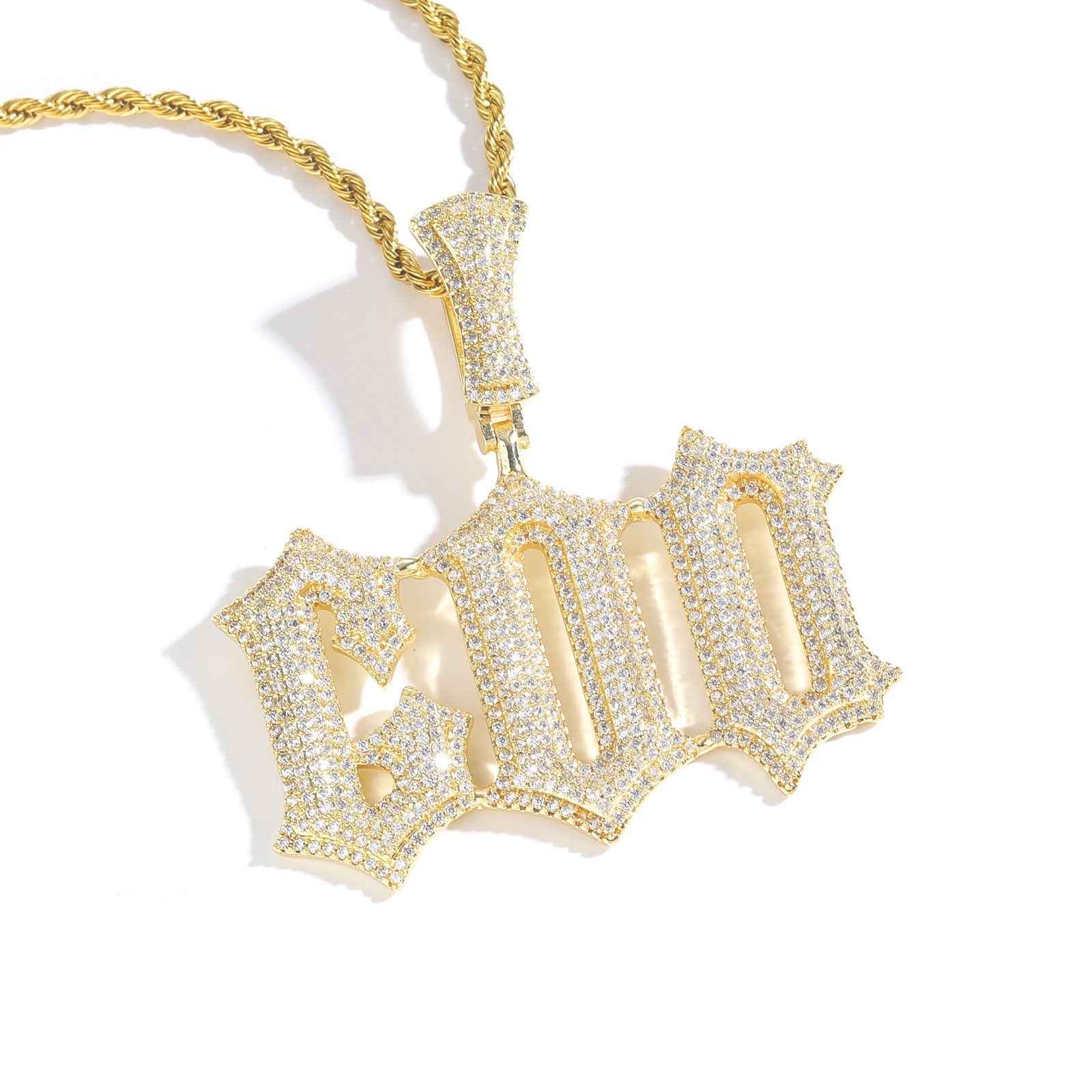 Hip-Hop "Glitch" Letter Pendant Necklace — Custom Personalized Lettering & DIY Modular Combination Pendant