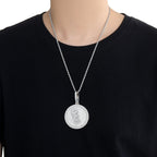 Hip-Hop DIY Letter Disc Necklace — Copper with Zircon Inlay, Rotating & Interlocking Custom Number Pendant