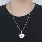 Hip-Hop Style Photo Frame Pendant — Trendy Small Flip-Open Heart-Shaped Photo Locket