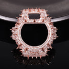 Hip-hop style accessory for DW5600BBR watches: a trendy, personalized case featuring a spiked design, fully paved with moissanite stones set in copper.