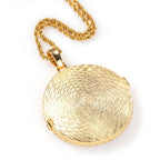Personalized Round Photo Frame Pendant — DIY Creative Design with Square Zircon