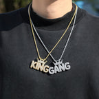 Crown-Letter Hip-Hop Pendant — Micro-Pavé Zirconia, Trendy & Personalized, Creative Modular Design for Free Combination