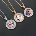 Hip-Hop DIY Personalized Couple'solid Photo Keepsake — Large Round Zircon S Photo Frame