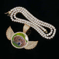 Custom Angel Wing Moissanite Necklace-Best Gifts For Men- Necklace With Picture Inside
