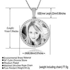 Photos Memory Round Frame Medallion — Solid-Color, Solid Pendant