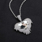 Hip-Hop Heart Flip-Open Photo Pendant — Personalized DIY Keepsake Locket (Copper with Zircon Inlay)