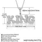 Hip-Hop Micro-Pave Zircon Bone-Style Interlocking Letter Pendant