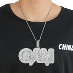 Hip-Hop Style Custom Letter Pendant — DIY Interlocking Initials with Square Zircon Accents