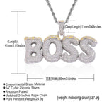 Hip-Hop Custom Spliced Christmas Letter Pendant — Two-Tone Zircon DIY English Initials — Personalized Customization