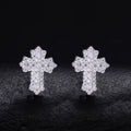 S925 Sterling Silver Moissanite Cross Stud Earrings – Minimalist, Trendy, and Stylish Hip-Hop Accessories