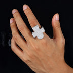 S925 Sterling Silver Moissanite Ring – Ankh Cross Design – Trendy Hip-Hop Men's Ring