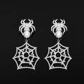 Hip-Hop Style S925 Silver &amp; Moissanite Quirky Spiderweb Stud Earrings – Trendy, High-End Accessory